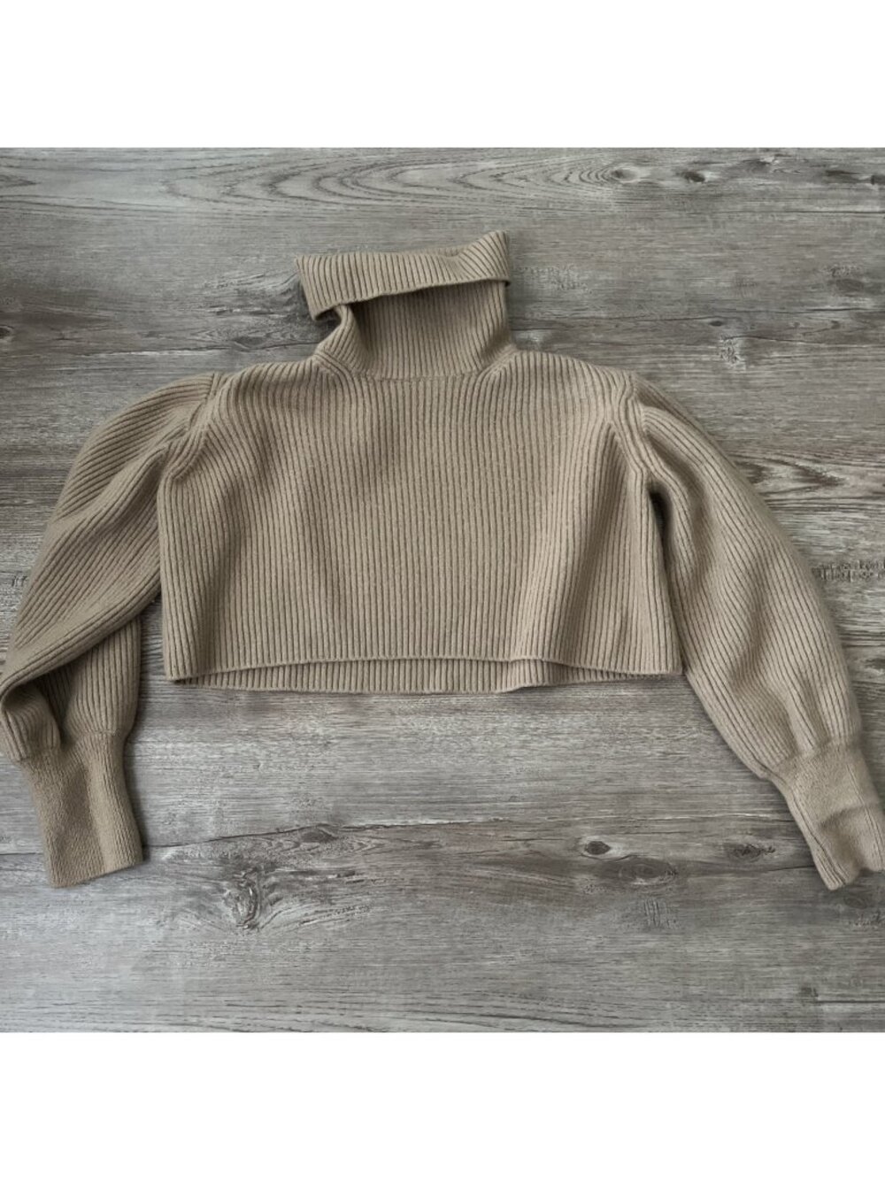 Wilfred Aritzia Montpellier Merino Wool Cropped Turtleneck Sweater Womens Small